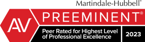 AV | Martindale-Hubbell | Preeminent | Peer Rated for Highest Level of Professional Excellence | 2023
