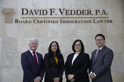 David F. Vedder, P.A. | Board Certified Immigration Lawyer | group photo of attorneys