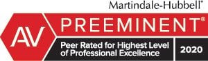 AV | Martindale-Hubbell Preeminent Peer Rated for Highest Level of Professional Excellence | 2020